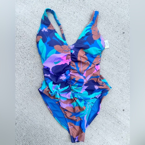 Shade & Shore Colorful One-Piece Swimsuit NWT - Picture 2 of 6